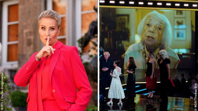 Deutscher Fernsehpreis für &#34;Die Verräter - Vertraue Niemandem!&#34; mit Moderatorin Sonja Zietlow (links) und „Ich bin! Margot Friedländer“ (rechts)