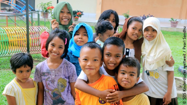 2024: Kinder in einem SOS-Kinderdorf in Banda Aceh, Indonesien